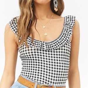 Gingham Checkered Bodysuit